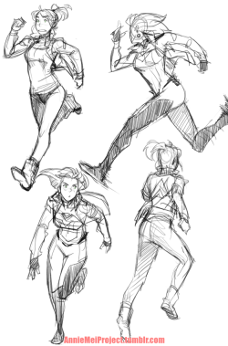 anniemeiproject:    Had to do some personal drawings for myself so here are some various running poses of Annie