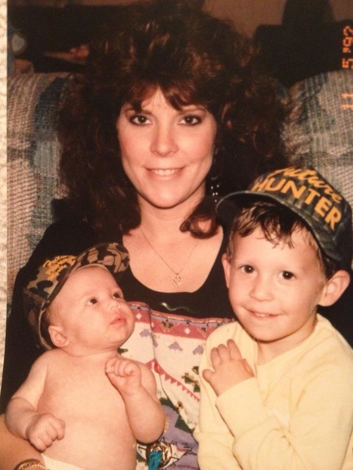 Flashback Friday. My pretty momma. Baby sis and I.