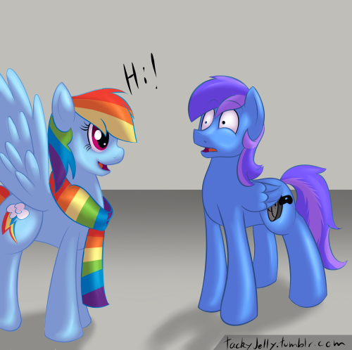 ask-bo-stuff:  ((Mod: WELL, Bo is out for a few hours. Bo is actually a huge fan of Rainbow Dash and thinks she’s incredibly awesome. And even though he’s gay, Rainbow Dash is likely the one mare he’d make an exception for. Art by TackyJelly.))