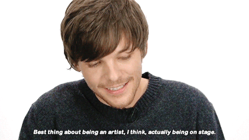 louistomlinsoncouk:Louis on what’s the best thing about being an artist