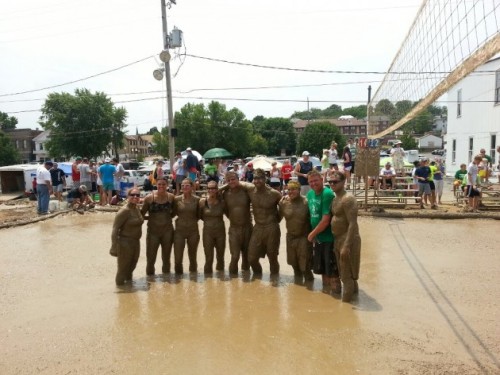 Great mud for this mud volleyball game