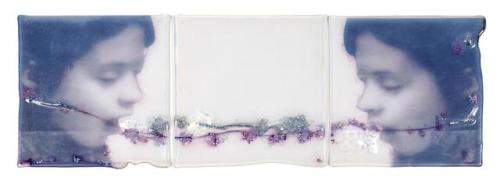 artemisdreaming: From the I Search the Snow Series, kiln formed glass, engraved, silvered, painted p