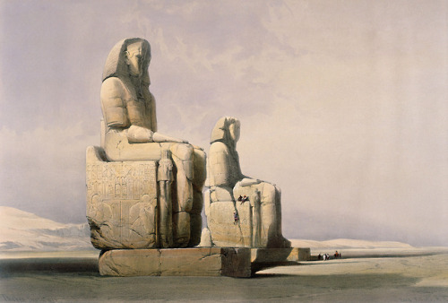 The colossal statues of Amenhotep III -  Colossi of MemnonDavid Roberts (Scottish, 1796-1864)