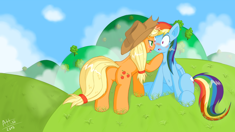 fuckyeahappledash:  AppleDash Wallpaper by Average-Hanzo  X3 &lt;3