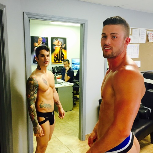 falconstudios:On set today with pierrefitchiloveu and ryanrosexxx SUPER HOT stuff coming your way!!!