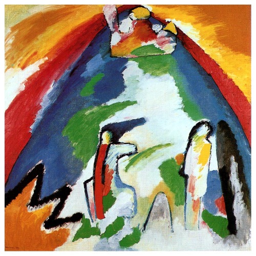 artist-kandinsky:A mountain, 1909, Wassily KandinskyMedium: oil,canvas