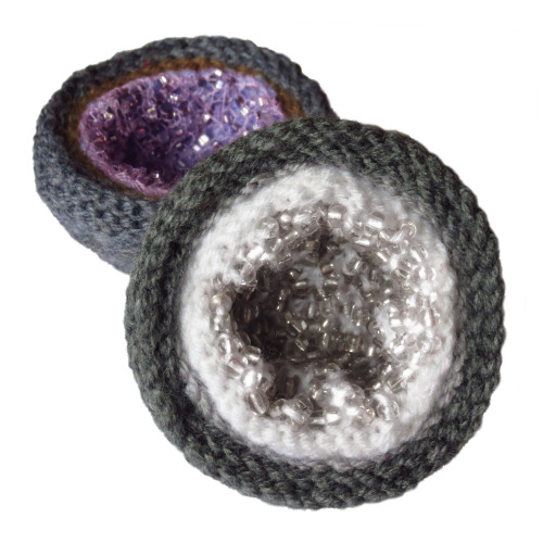 notanicedragon:Geode Knitting PatternThis is attempts number two and three at a knitted geode. I wou
