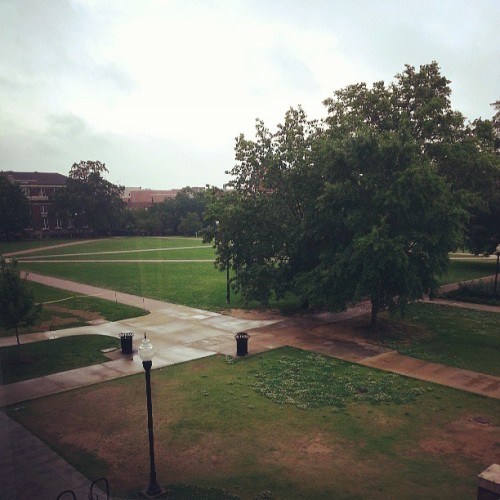 Looking Out At The Drill Field...wishing It Wasn't Quite So Wet. #msu #mhea (at Colvard Student Union)