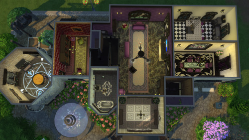 Le Manoir de CaliWitch home No CC, playtested and fully furnished; bb.moveobjects must be activated 