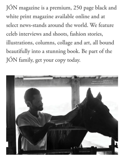 positivexcellence: Jared on the Cover of the Winter 21/22 issue of Jon Magazine  (x)