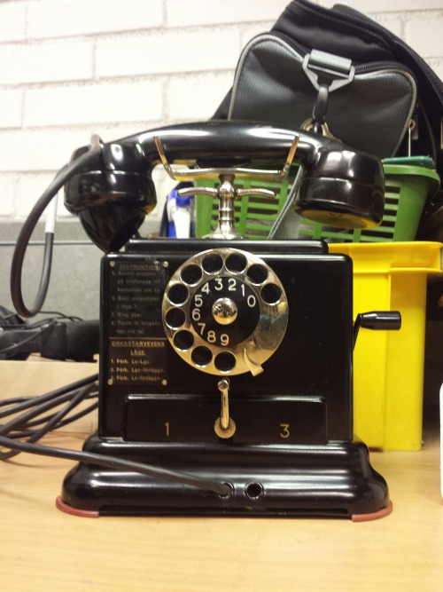 L.M. Ericsson Bakelite Telephone With Switch Crank, early 1950s(?). Once upon a time it was used by 