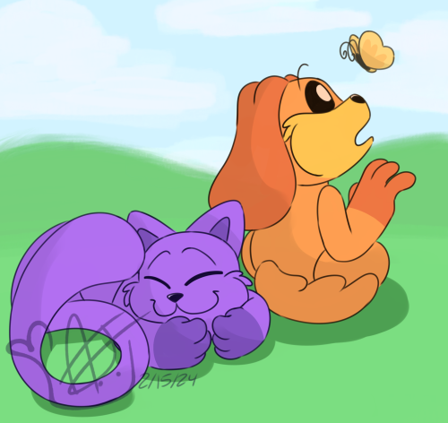 So I Saw A Video Of A Cat Getting Thwacked In The Face By A Wagging Dog Tail And Got This Idea Jfksjgjds