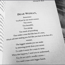 my-sea-of-time:  Dear Woman…  Love this!