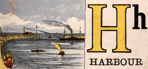 Piers Rowing & Idlers - interesting illustrations from a Victorian juvenile nautical themed ABC 