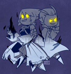 mintyskulls:   StrifeHart and Norted AquaLarx chibi doodles because I was bored earlier and took suggestions on Twitter Don’t repost use without credit, ask first, all that jazz 