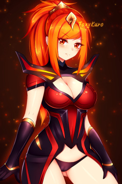 foxykuro:  Elementalist Lux, Magma form ^^