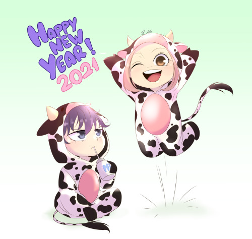 chibibrielle: Happy New Year 2021!!Nasha and Greige wish you a good year full of health and happines