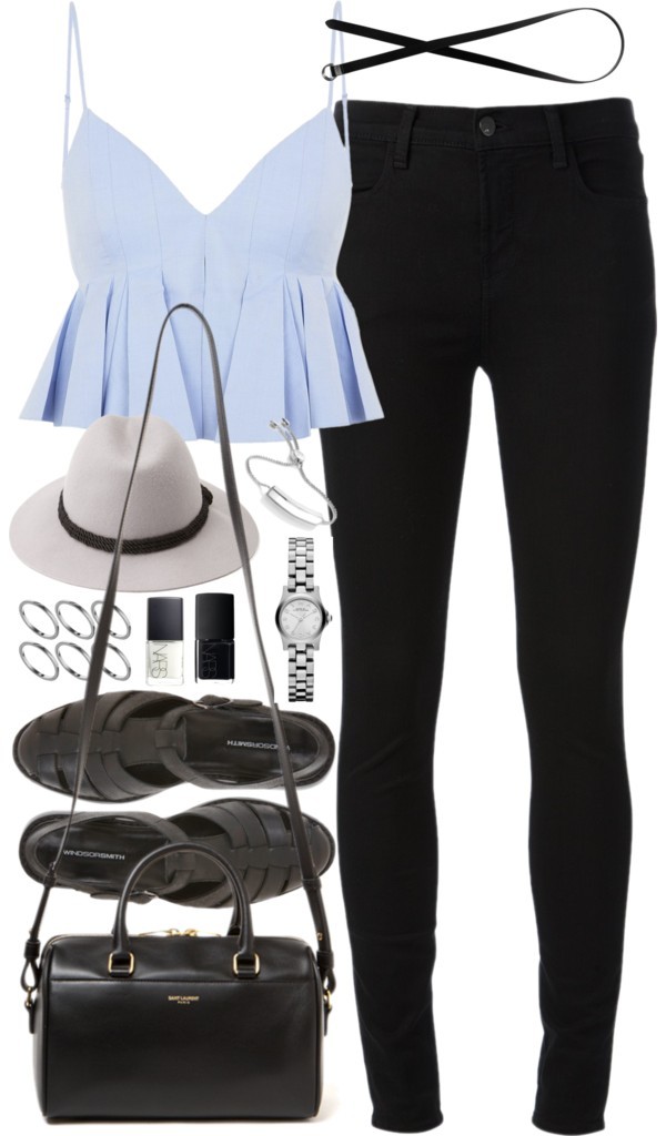 Outfit with Windsor Smith shoes by ferned featuring black shoes
Alexander Wang crop tank, 1 095 AUD / J Brand black high waisted jeans / Black shoes / Yves Saint Laurent leather duffle, 1 930 AUD / Monica Vinader deco jewelry, 410 AUD / MARC BY MARC...