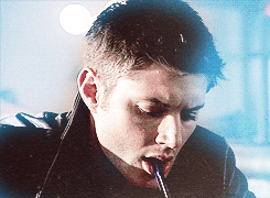 babyintrenchcoat:dean winchester in pastel glowy colors | requested by lauren