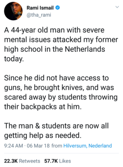 dstriple:No one got hurt in this attack. Because the attacker did not use a weapon that can mow down people in seconds… it also didn’t happen in the US.