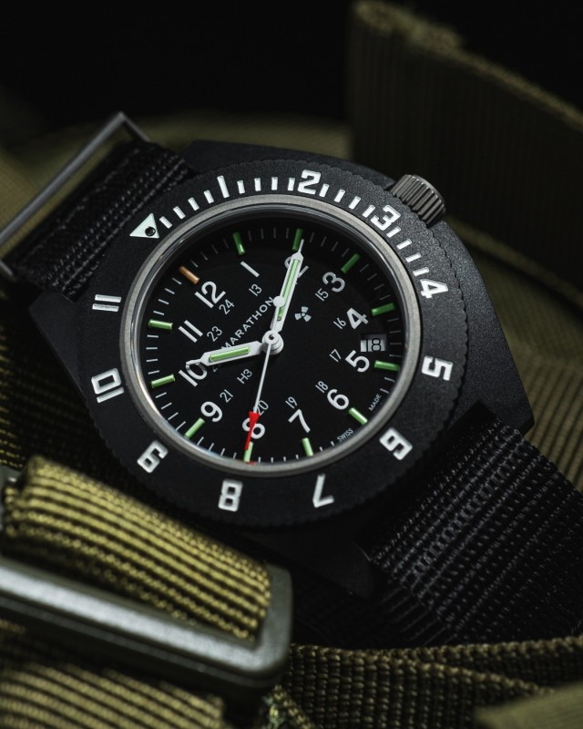 Instagram Repost 

 marathonwatch 

 Designed to withstand the challenges of military aviation, the 41mm Marathon Black NAV-D is meticulously crafted for precision and durability. Featuring a high-impact composite fibreshell case and sapphire crystal, it’s an authentic military tool watch rated for +30,000ft and built to conquer the clouds. 

 Tap to shop the watch. 

 #MarathonWatch #BestInTheLongRun #MilitaryWatch #Navigator #PilotsWatch [ #marathonwatch #monsoonalgear #toolwatch #watch #pilotwatch ]