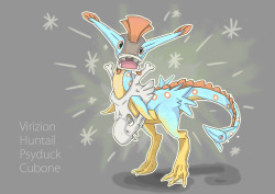 quiet-cub:  all of my 4 way pokemon fusions  