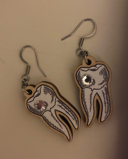 I Got Teeth Earrings As A Gift And The Only Thing I Can Think Of While Wearing Them Is How Dr. Habit