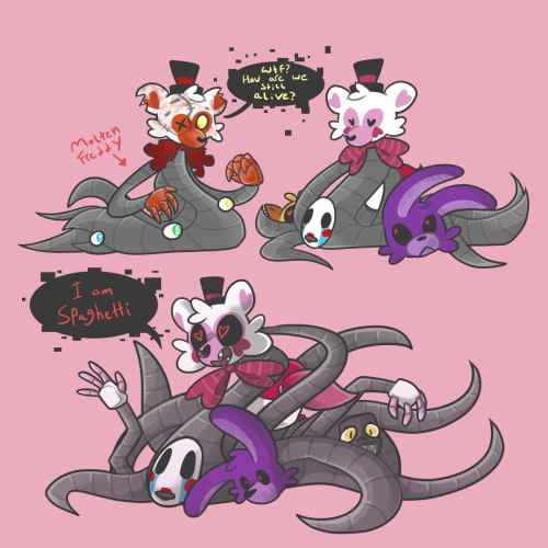 FNAF art dump round 2!1 - Vanny and Glitchtrap with EMH quotesGlitchtrap and Habit are both purple m