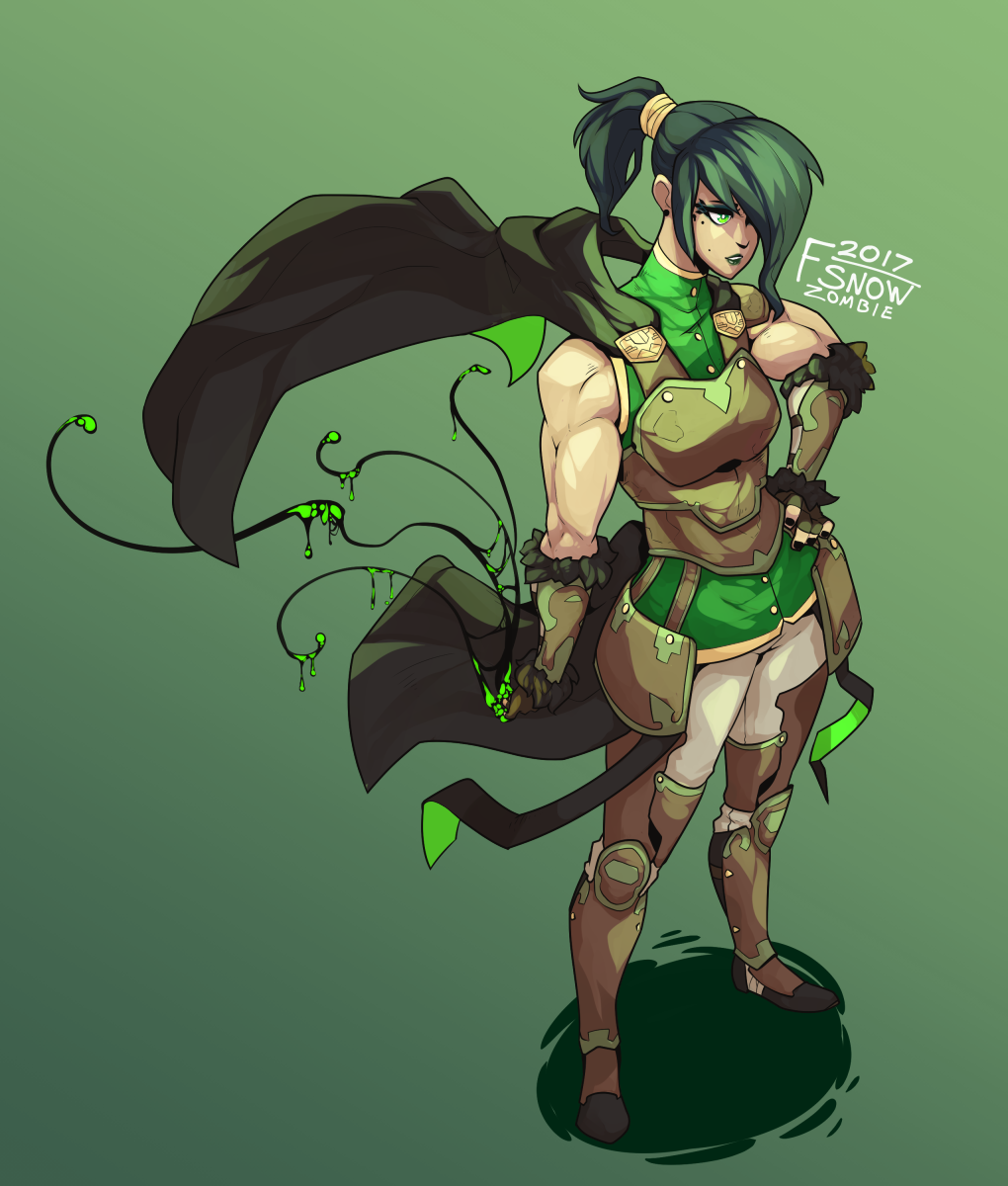 fsnowzombie: Armored Lady Monday Ms. 3rd necromancers first concept, she used to