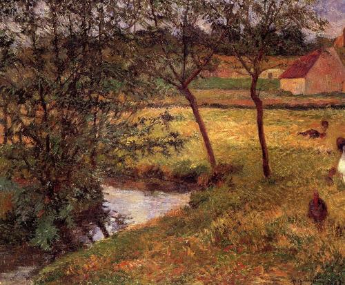 artist-gauguin: Stream in Osny, 1883, Paul GauguinMedium: oil,canvas