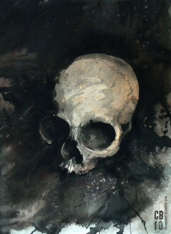 twenty1-grams:  Watercolor Skull by cbernhardt