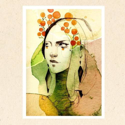 Lovely Sunday everybody! ✨ #illustration #spring #artwork #fineartprint #watercolor #ink #face #port