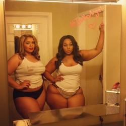 planetofthickbeautifulwomen2:  Plus Model Maria Santiago(left) and Francie Mua Maupin AKA Miss Diva Kurves(right) poses for the ImNoAngel Campaign