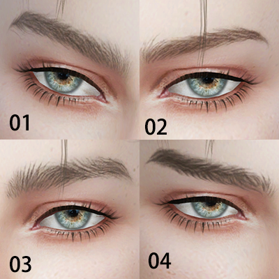 BECKYSIMS-MALE EYEBROWS 1-424 COLORS     24改色TEXTURE BY BECKY-SIMS   贴图原创MALE TEEN TO