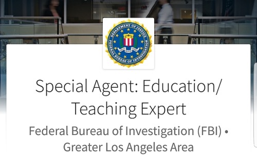 I mean, if the FBI sees the value in education and wanting highly qualified teachers added to its or