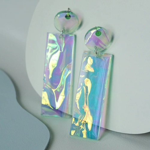 Iridescent Earrings // Bat Dog Jewelry on Etsy