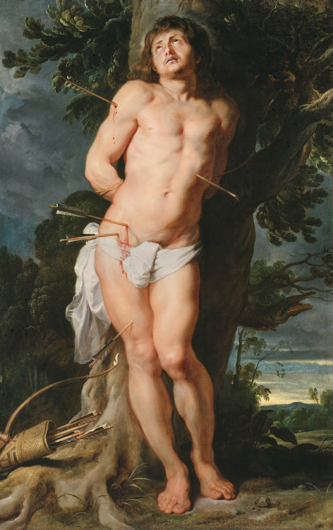 aconissa:Depictions of Saint Sebastian in art: Nicolas Régnier (1620), Glyn Philpot (1932), M