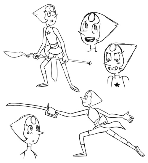 classykatelyn:  misc crystal gem sketchesi was really excited about that steven universe storyboard artist thing last week and i did a bunch of storyboard style sketches just to see if i could draw the characters on model. i dunno ¯\_(ツ)_/¯  did you