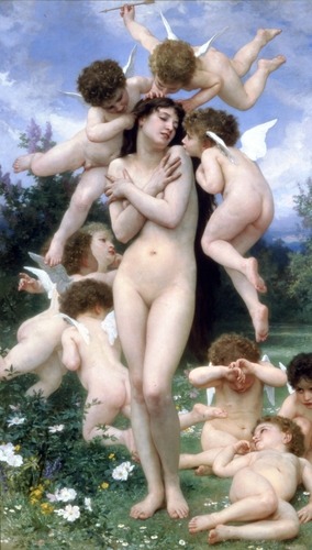 artist-bouguereau:  The Return of Spring, 1886, William-Adolphe Bouguereau Medium: oil,canvas