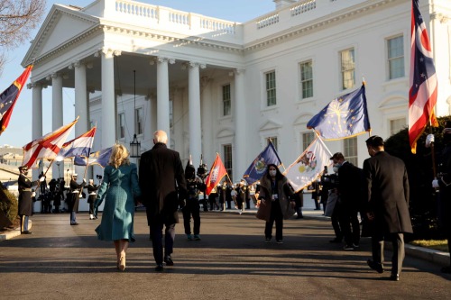 agelessphotography:Joe Biden and Jill Biden arrive at the White House after the inauguration, Chip S