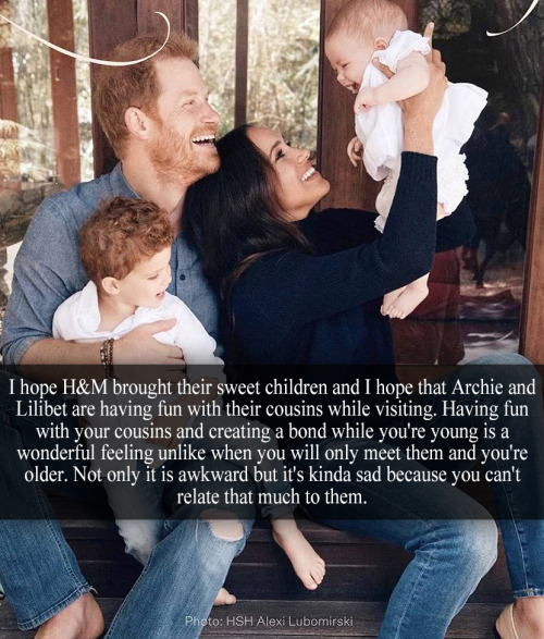“I hope H&amp;M brought their sweet children and I hope that Archie and Lilibet are having