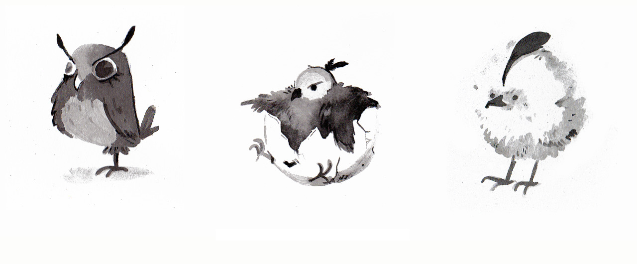 oliviawhen:More pokébirds! Some of the little ink paintings that went to my sticker