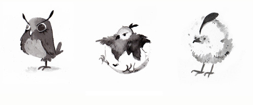 More pokébirds! Some of the little ink paintings that went to my sticker pre-orders.