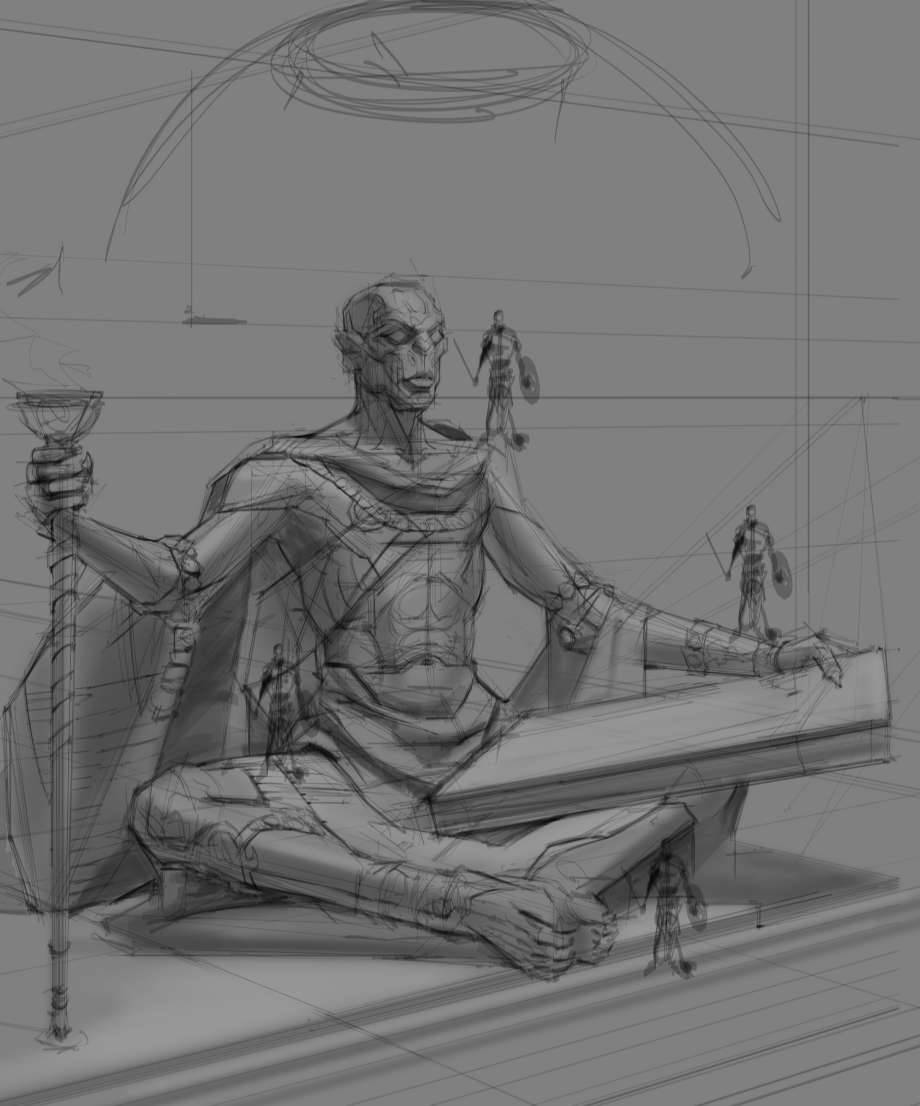 thelustydovahkiin: Falmer statue concept art by Adam Adamowicz