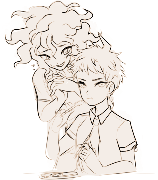 kinonbachika:  i havent posted personal art in forever but ok! komahina where komaeda