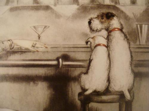Le Cocktail, Martini  (Detail)   -   Louis IcartFrench,  1888-1950 13 x 16.875 i
