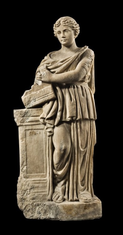 Roman Marble Statuette of A Muse Holding a Kithara, 2nd Century AD74cm (29.1 in) high