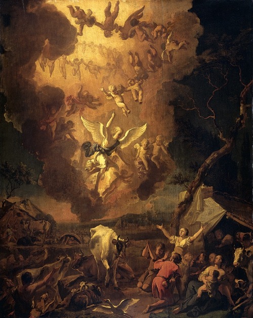 magictransistor: Abraham Hondius, The Annunciation to the Shepherds (Oil on panel), 1663.