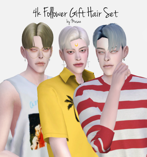 effiethejay: 4000 Follower Gift Hair Set for ts4*new mesh* All mesh made by me Texture by @mmsims 