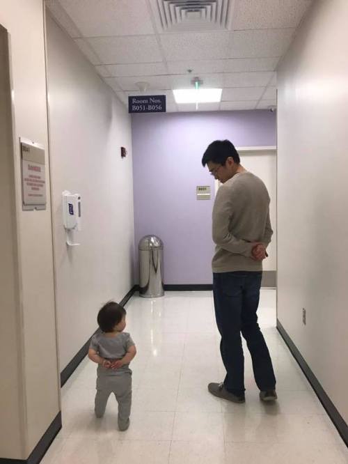 Dad and daughter after a successful doctor’s visit!